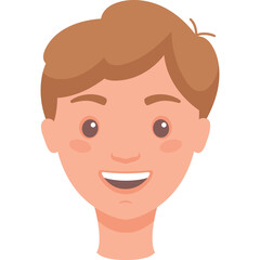 Smiling Young Man With Brown Hair And A Peach Colored Face And Neck With A Transparent Background