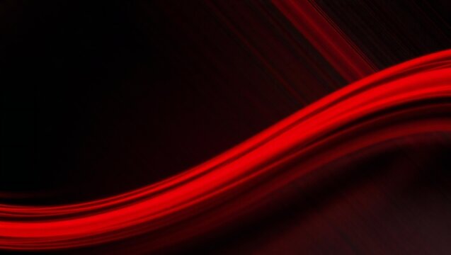 Abstract flowing red light trails on a dark background