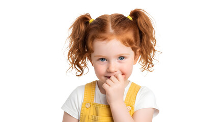 Cute Kid Face Portrait Ginger Hair Little Girl Smiling Posing Adorable Child
