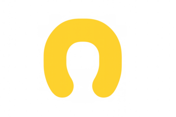 Yellow u-shape neck pillow providing comfort for travelers, creating relaxation on long journeys, transparent background vector illustration