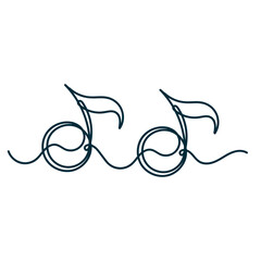 continuous line drawing musical note 
