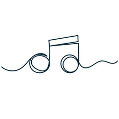 continuous line drawing musical note 
