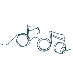 continuous line drawing musical note 