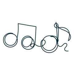 continuous line drawing musical note 