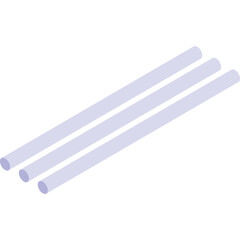 Three Transparent Light Purple Cylinders Arranged Side By Side On A White Background With Subtle Shadows.