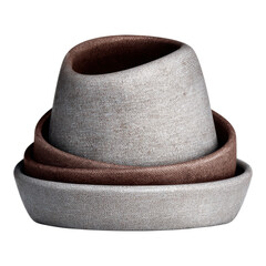 Classic casual linen hat fashion accessory isolated on transparency background. Simple headwear with vintage feel