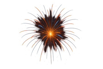 Obraz premium Bright exploding firework illuminating transparent background, celebrating festive moments and special events