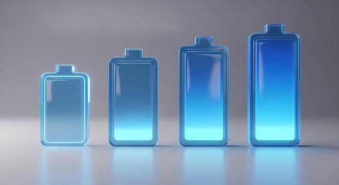 Battery charging level progress showing full power