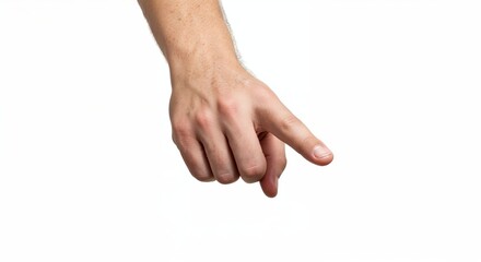 Pointing Hand Gesture: A close-up shot of a human hand gracefully pointing downwards, conveying direction or emphasis.