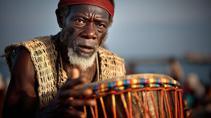Experience the Rhythm  An African Musician at Ma Dengn Beach Festival, Africa - Authentic Culture and Music