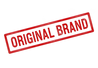 Red neon sign original brand isolated on transparent background