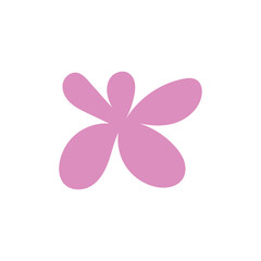 Minimalist Abstract Pink Flower Vector Icon: Delicate Blossom, Butterfly, or Logo Symbol