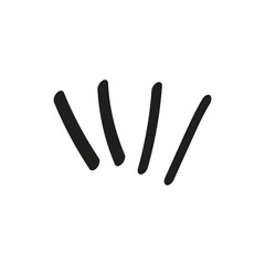 Set of Hand-Drawn Black Hatching Lines or Accent Marks: Doodle Sketch Element, Simple Speed, Sound, or Energy Burst Graphic Icon