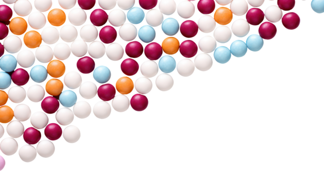 Colorful easter eggs arranged in a pattern isolated on transparent background