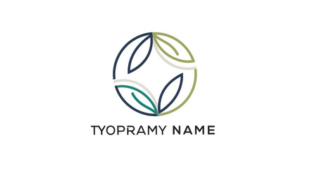 Elegant Circular Logo Design with Stylized Leaves in Gradient Colors.