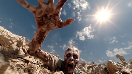 Zombie Apocalypse - A Terrifying Encounter with the Undead in the Desert.