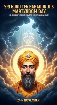 Guru teg bahadur ji martyrdom day commemoration with heavenly light
