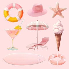 Pink Summer essential element set