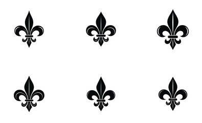 Minimalist Black Fleur-de-Lis Pattern — Elegant Royal Heraldic Symbol Design Vector