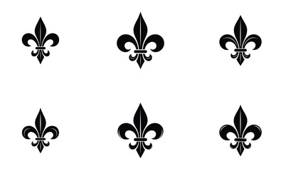 Minimalist Black Fleur-de-Lis Pattern — Elegant Royal Heraldic Symbol Design Vector