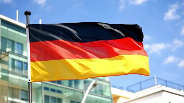 german flag waving in the wind
