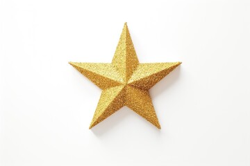 Fototapeta premium Christmas star golden glitter white background celebration.