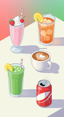 illustration of drinks