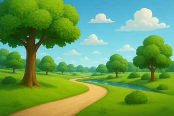 landscape with trees