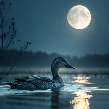night landscape with moon
