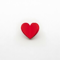 Obraz premium Paper heart shape decoration on white background. Love cocnept. Flat lay.