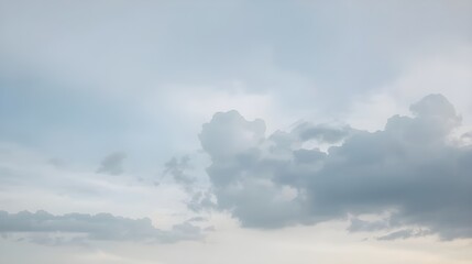 Obraz premium Soft Blue Sky with Dreamy White Clouds — Minimal Calm Nature Background