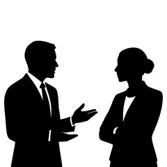 Business Professionals in Conversation Silhouette