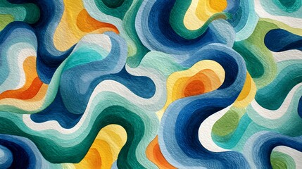 Fluid Abstract Watercolor Painting Colorful Organic Waves Background