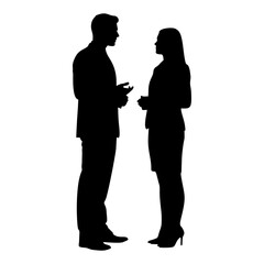 Business Professionals in Conversation Silhouette