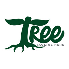 Modern tree letter T logo