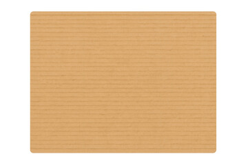 Corrugated cardboard texture with horizontal lines, brown paper background template, empty space with rounded corners