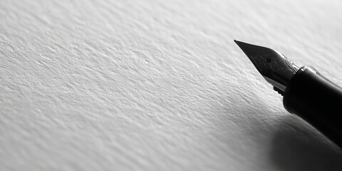 Fountain pen, placed on a blank piece of paper, memo or notepad. shallow depth of field.
