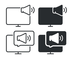 Computer voice, narrator icon. Illustration vector