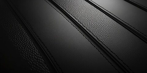 Black leather texture with stitching and dim lighting