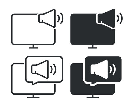 Computer voice, narrator icon. Illustration vector