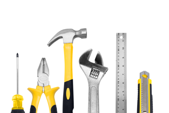 Set of Hand Tools on transparent background png