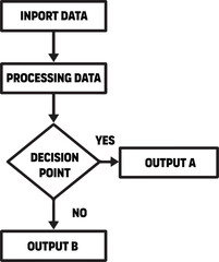 Minimal Black Data Synchronization Icon on White Background