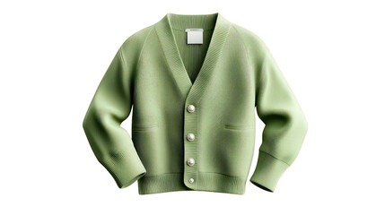 Cozy green knit cardigan, classic sweater mockup for comfortable apparel