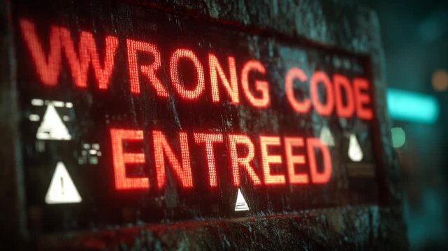 Neon Sign Displaying Error Message in Urban Setting