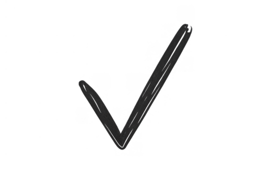 Hand drawing check mark, approving task, voting consent, choosing correct option, confirming done work, transparent background