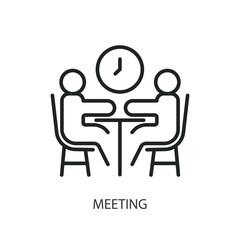 Meeting thin line vector icons.