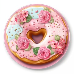 Diverse Stock Image Collection: Luxury Frames, Gourmet Floral Donuts, and Dark Wood Textures