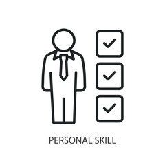 Personal skill thin line vector icons.