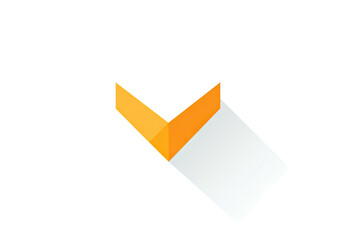 Orange & gray angular shape on black background, 3D effect