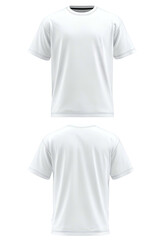 White t-shirt, front & back views, isolated on black